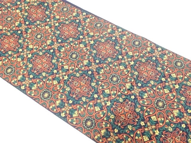 JAPANESE KIMONO / NAGOYA OBI / WOVEN FLOWER CREST 